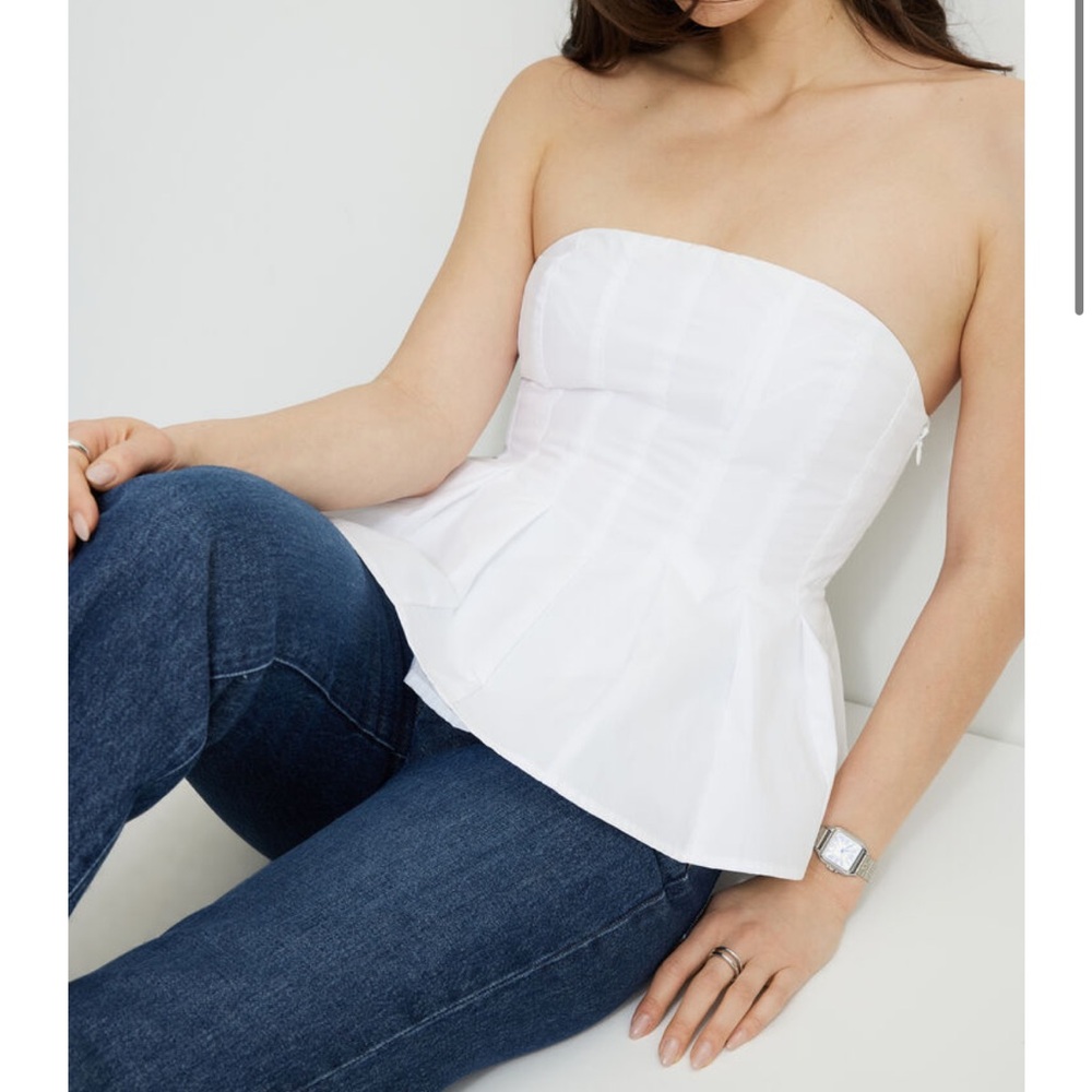 Dynamite White Peplum Top